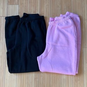 nuuds Black joggers and Pink Joggers